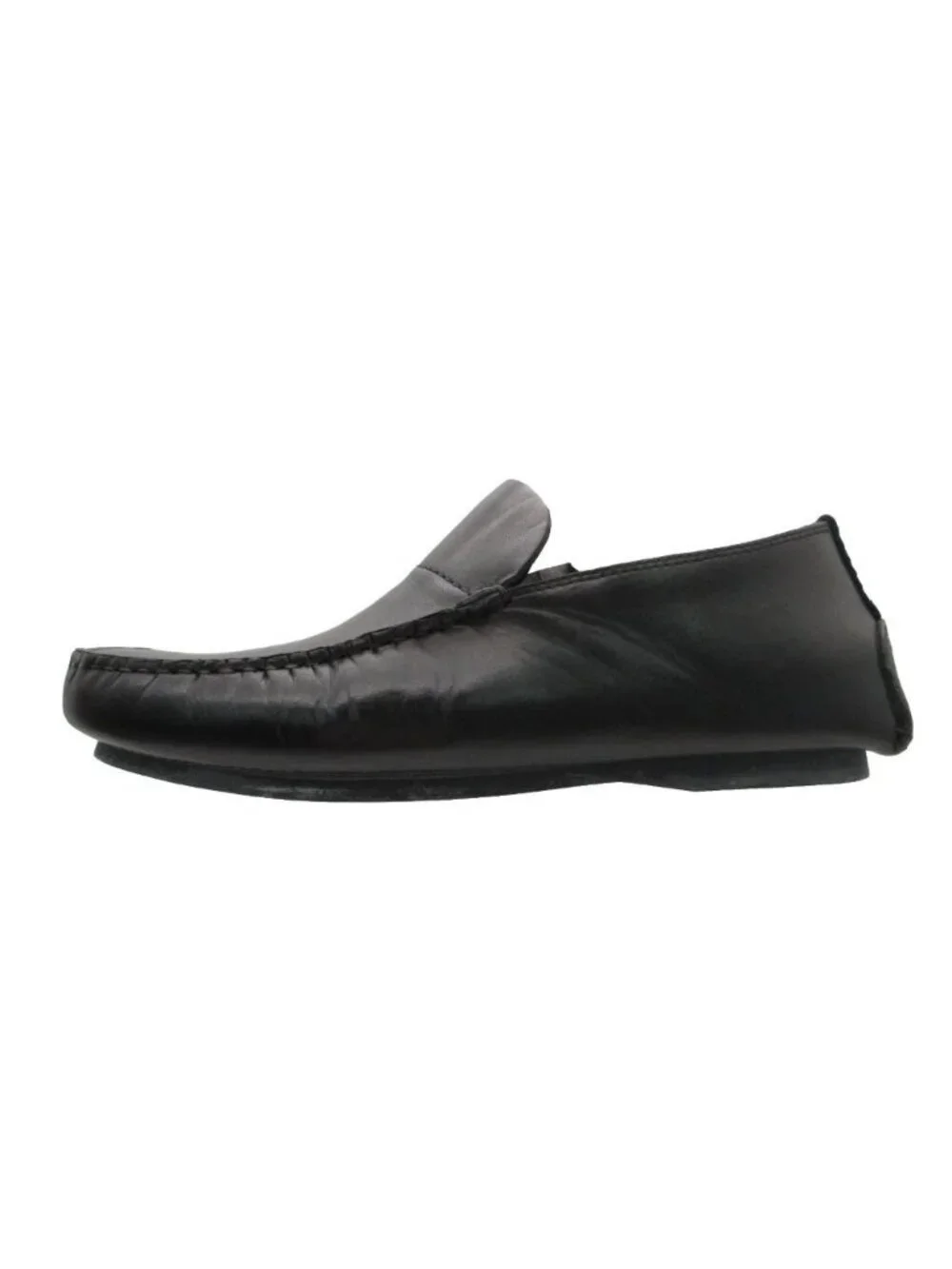 Gucci Loafers Moccasins Slip-on Leather Shoes Sherry Line Black